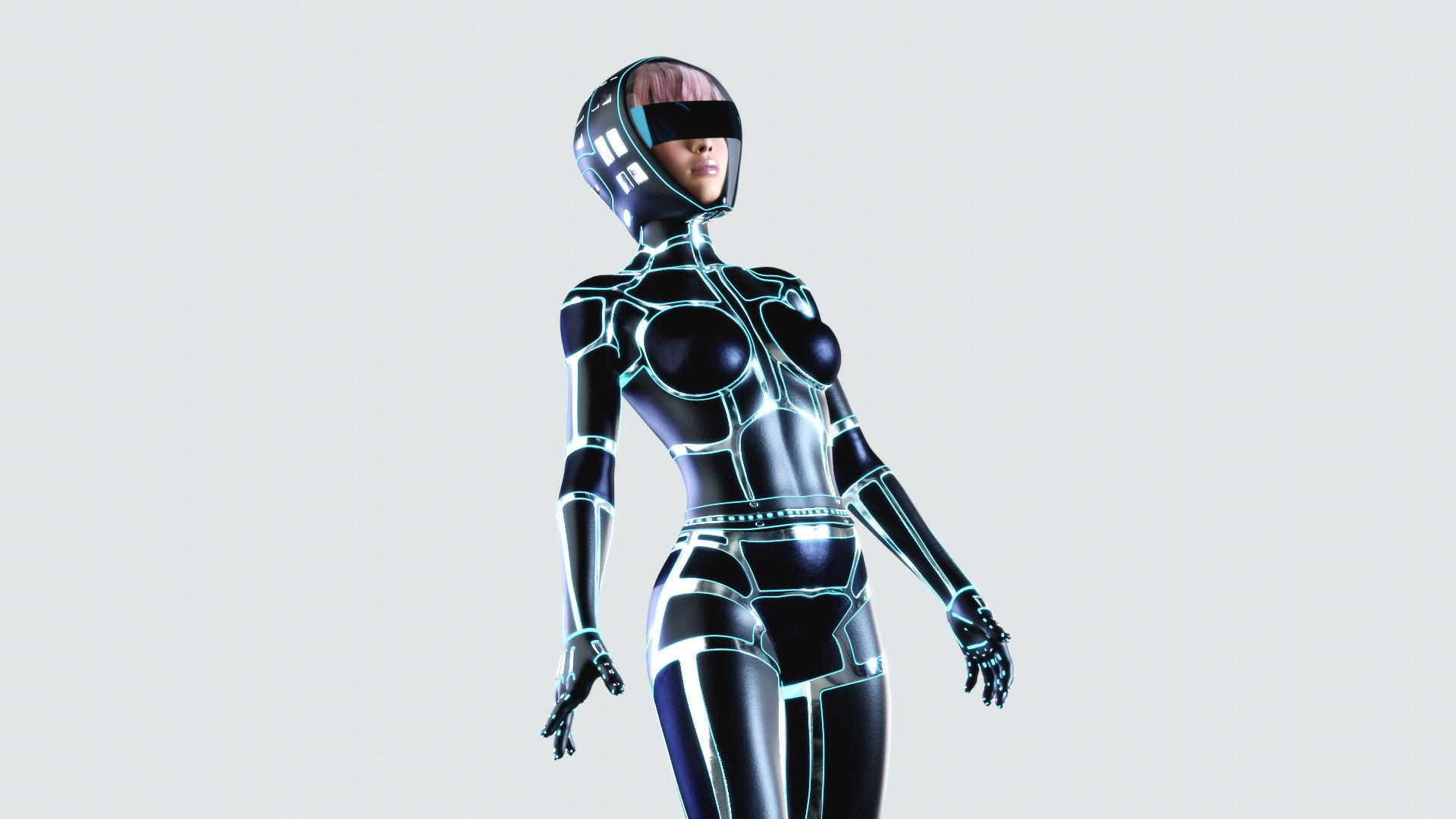 Woman with Sci-Fi Space Suit 3D model_16