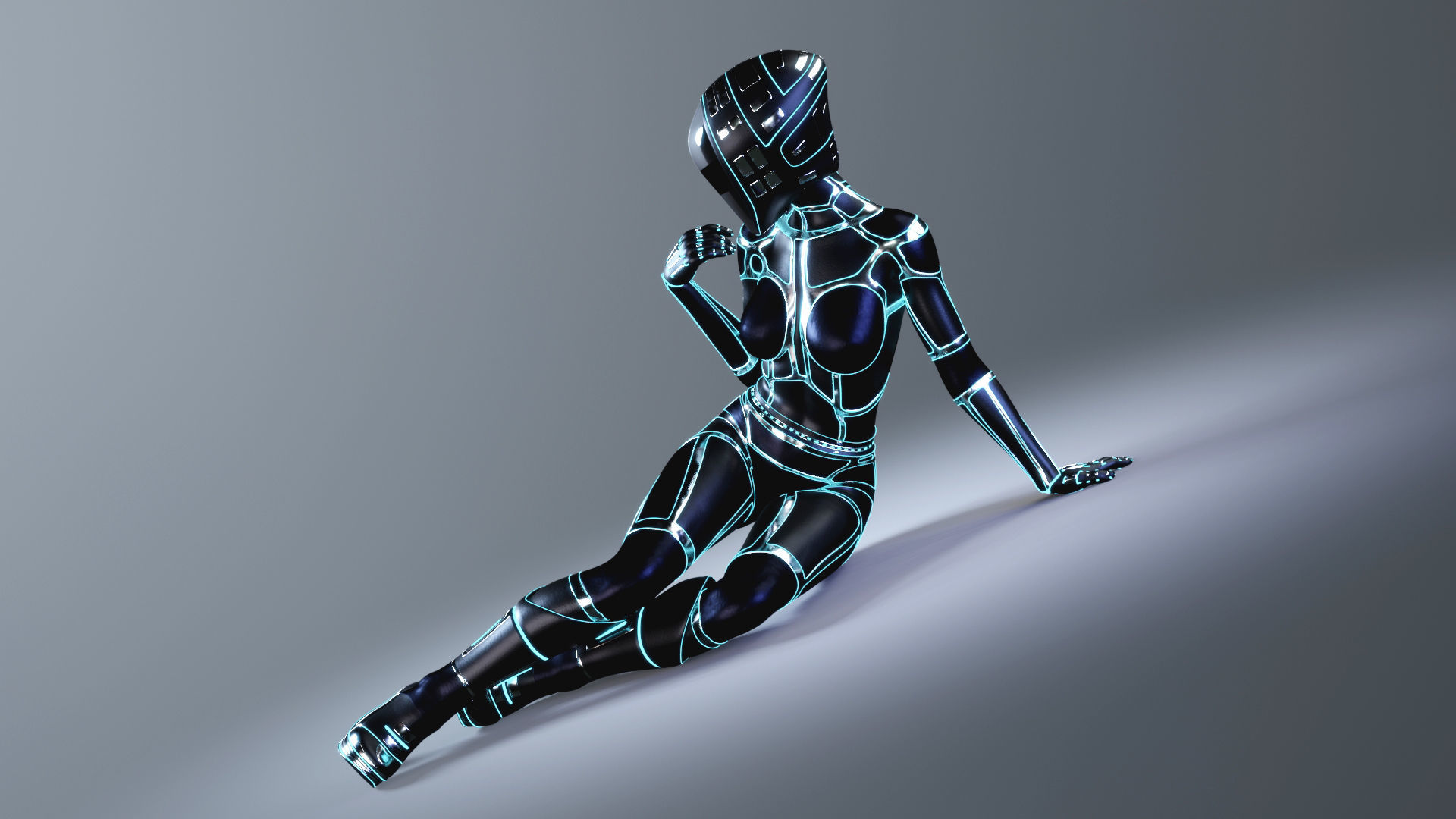 Woman with Sci-Fi Space Suit 3D model_5