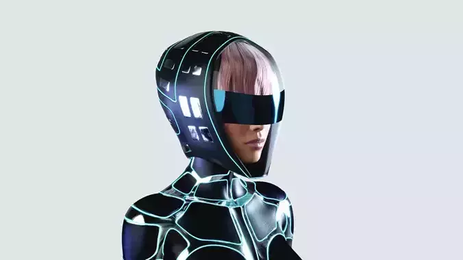 Woman with Sci-Fi Space Suit 3D model