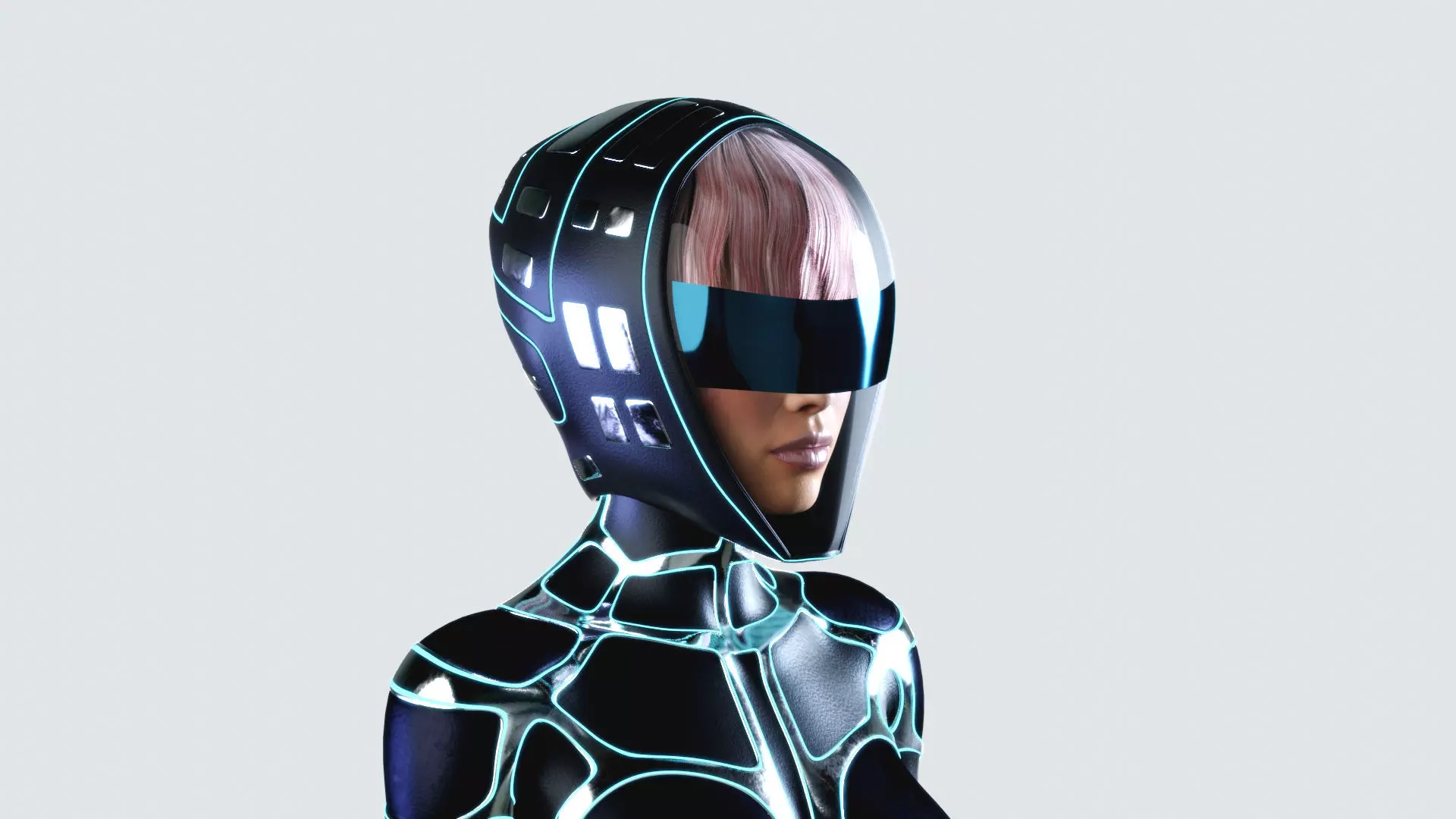 Woman with Sci-Fi Space Suit 3D model_0