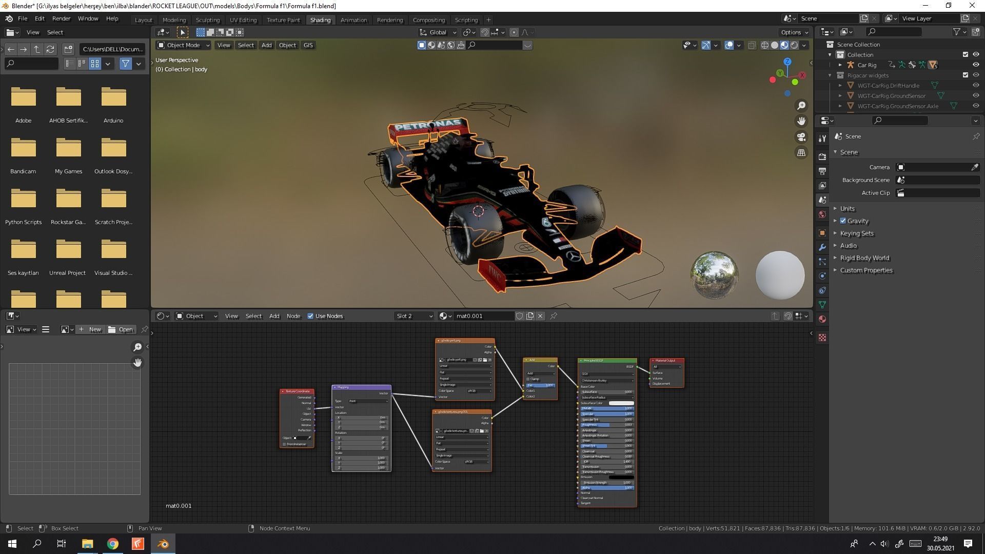 Blender Formula F1 model RIGGED Low-poly 3D model_10