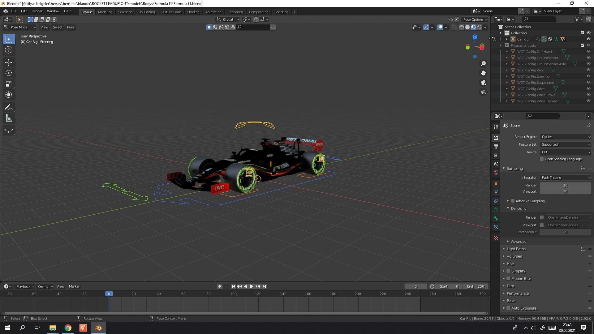 Blender Formula F1 model RIGGED Low-poly 3D model_11