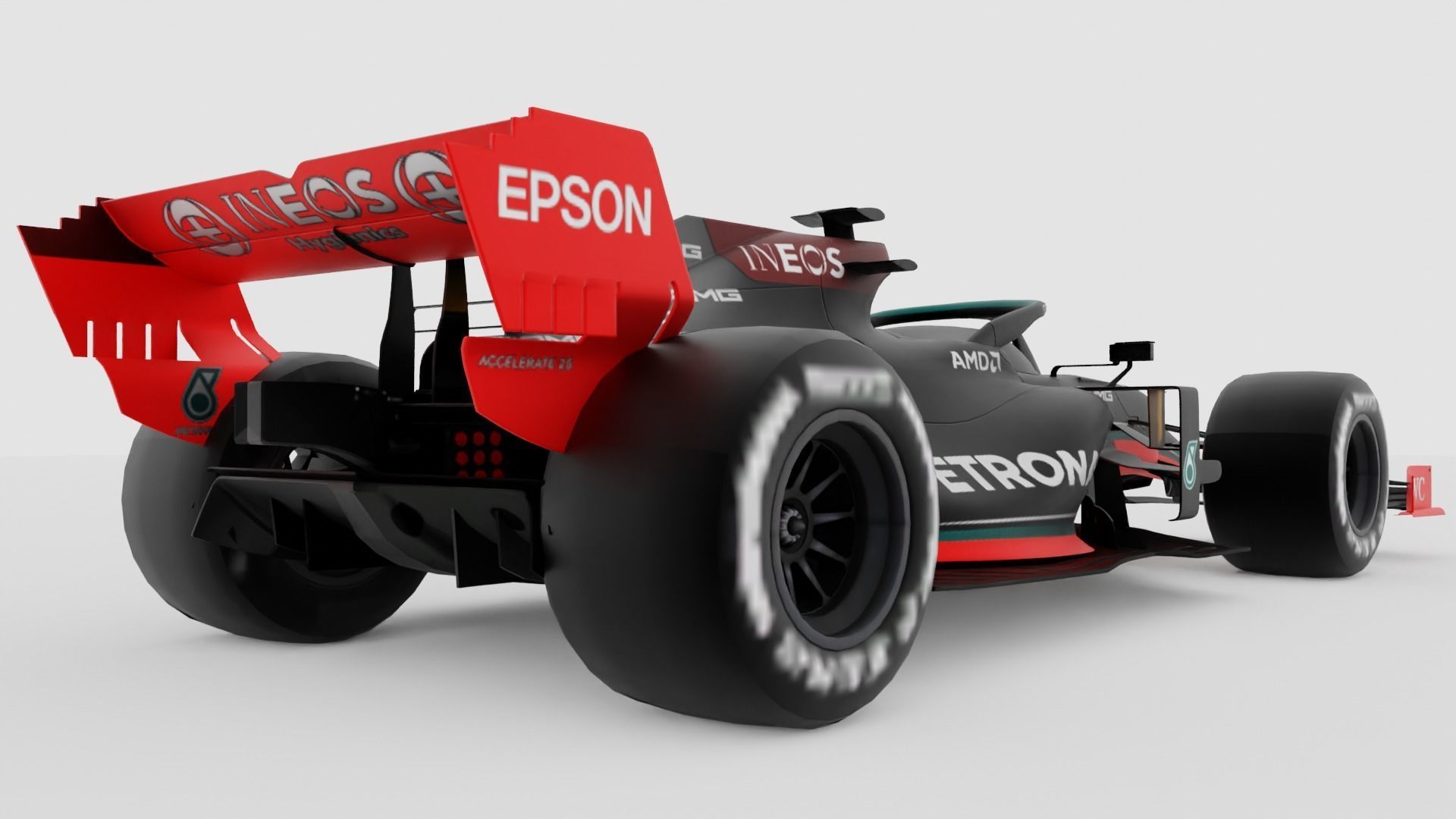 Blender Formula F1 model RIGGED Low-poly 3D model_5