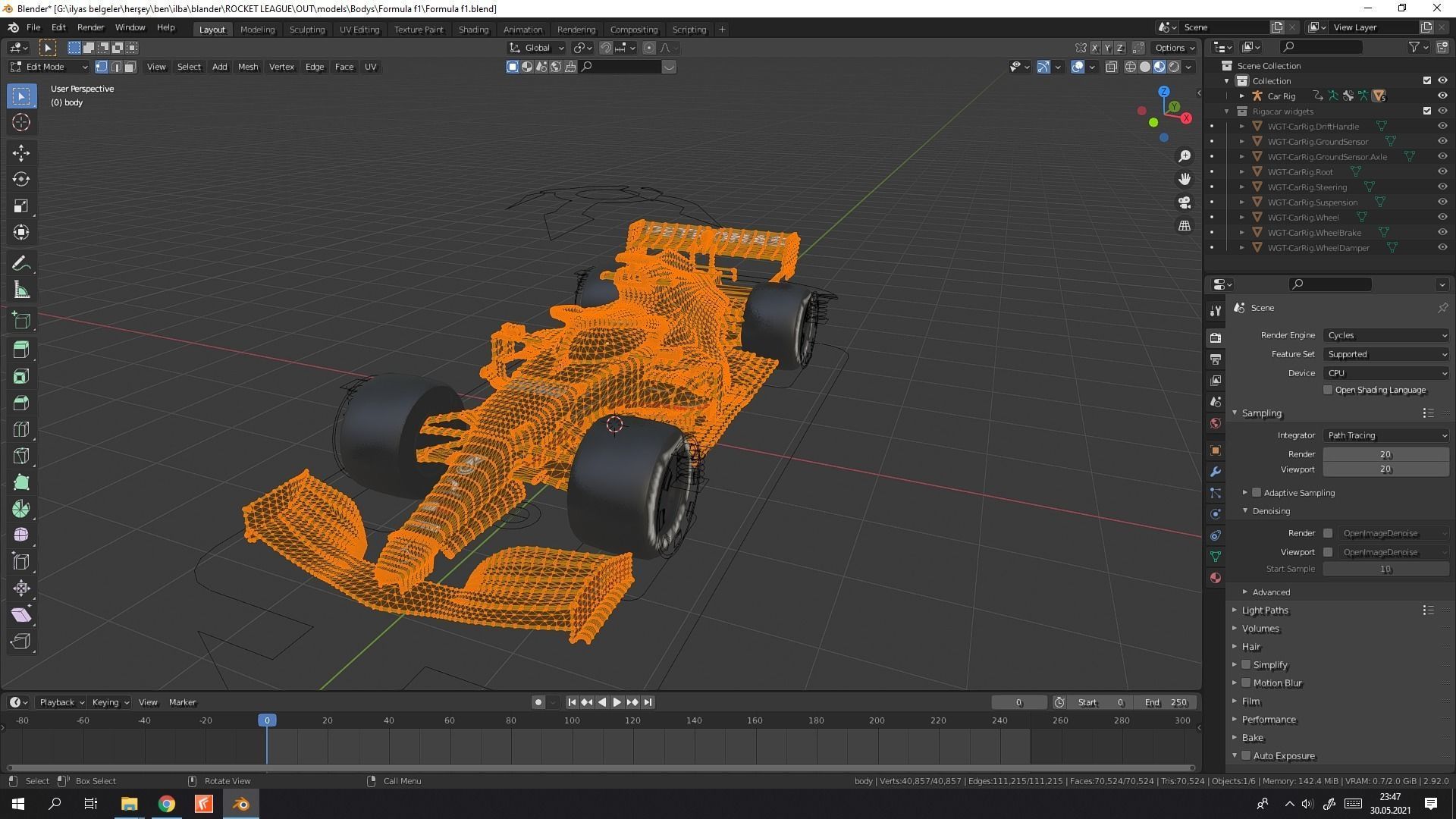 Blender Formula F1 model RIGGED Low-poly 3D model_8