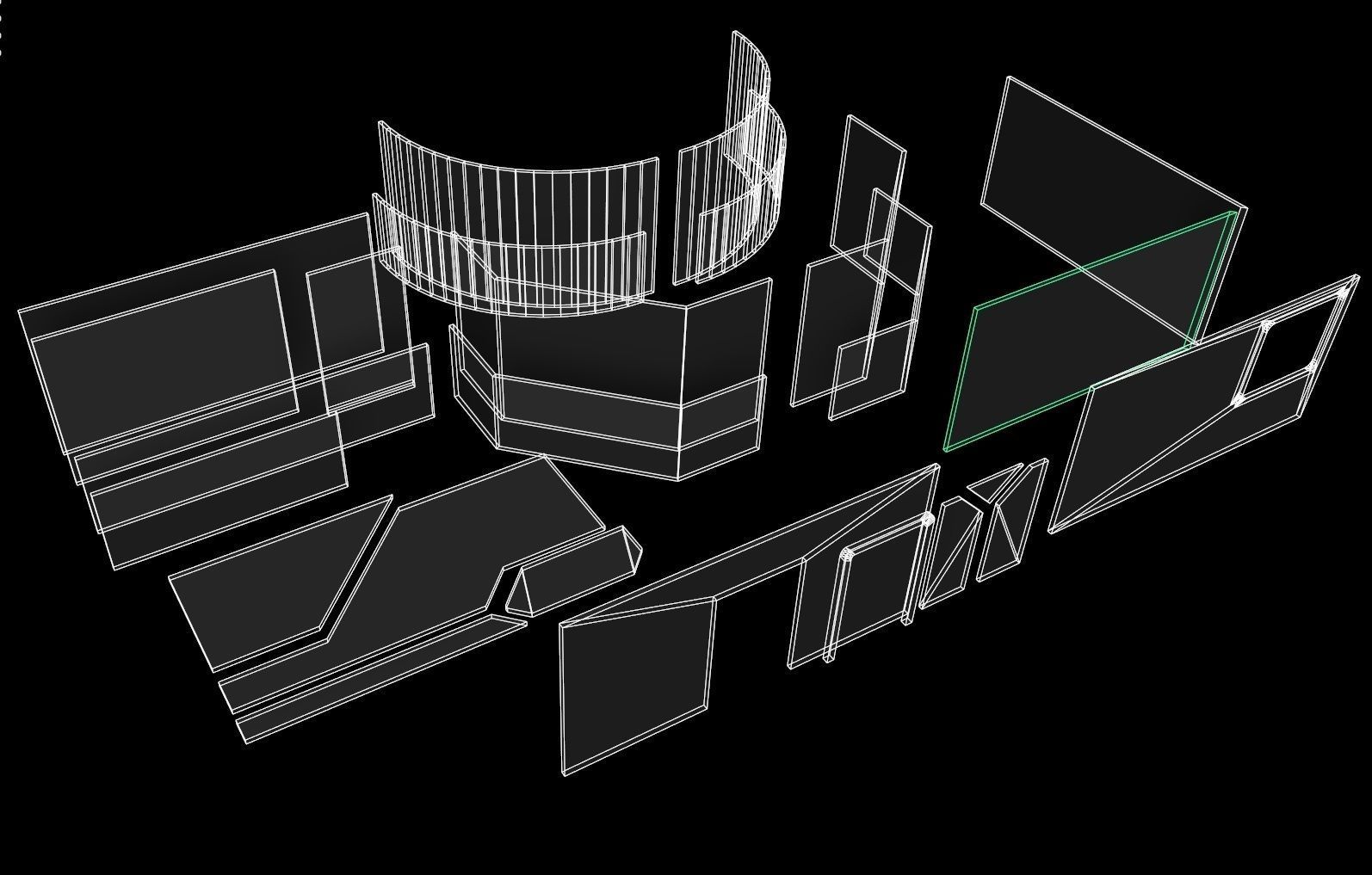 sci-fi walls - modular kit Low-poly 3D model_3