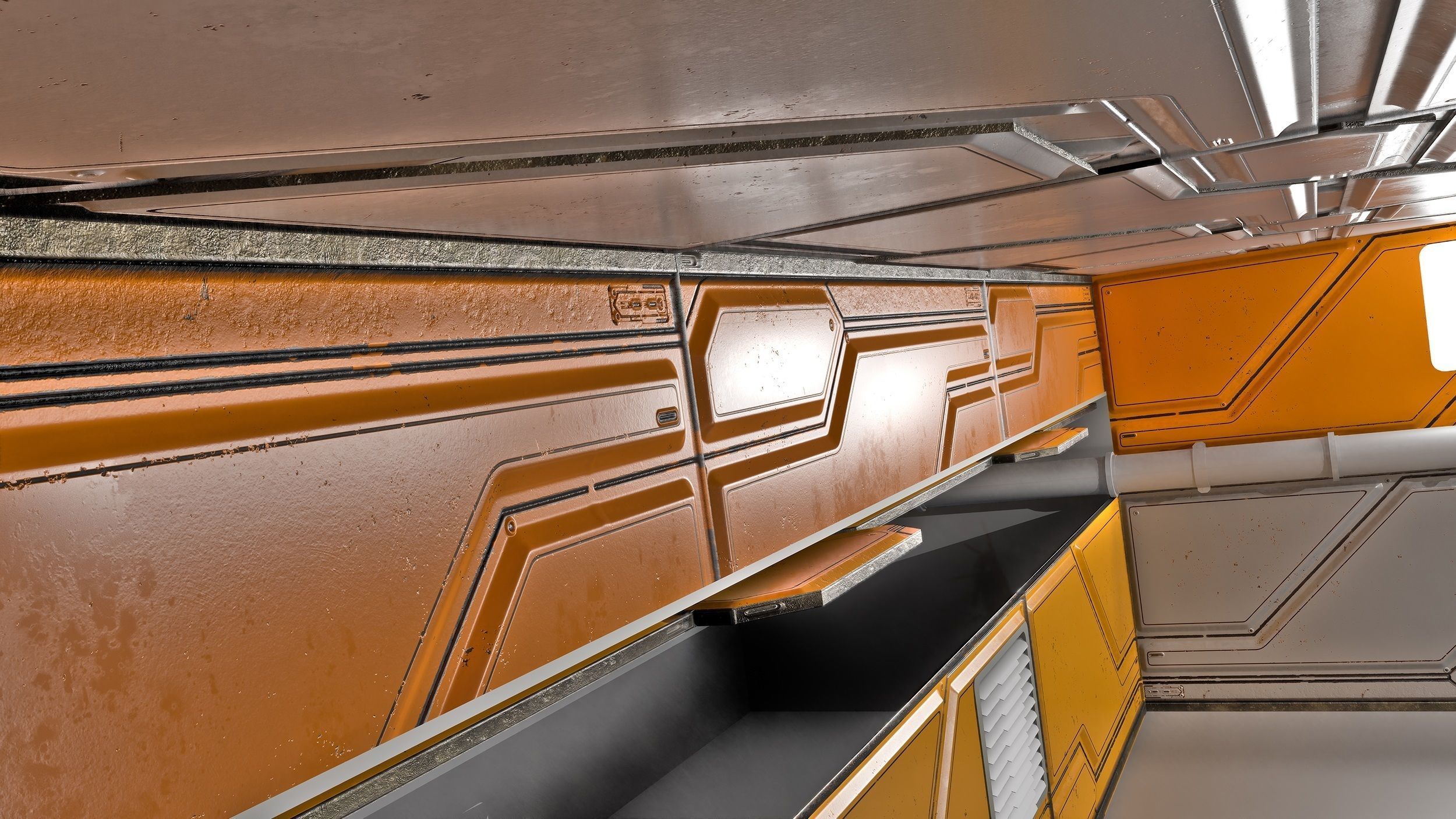 sci-fi walls - modular kit Low-poly 3D model_5