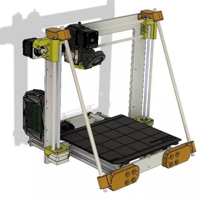 Prusa i3 MK3 and MK2 frame stiffening reinforcement 3D print model_1