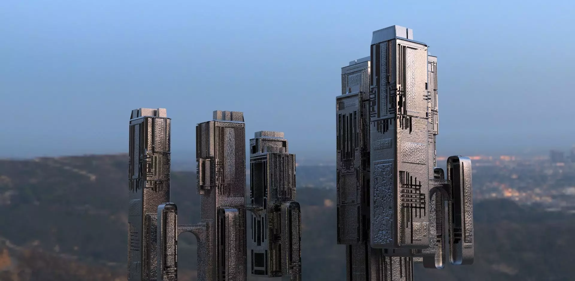 Sci Fi towers 3D model
