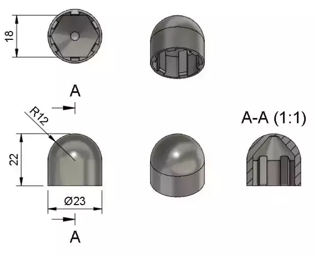 Screw cap cover 3D print model