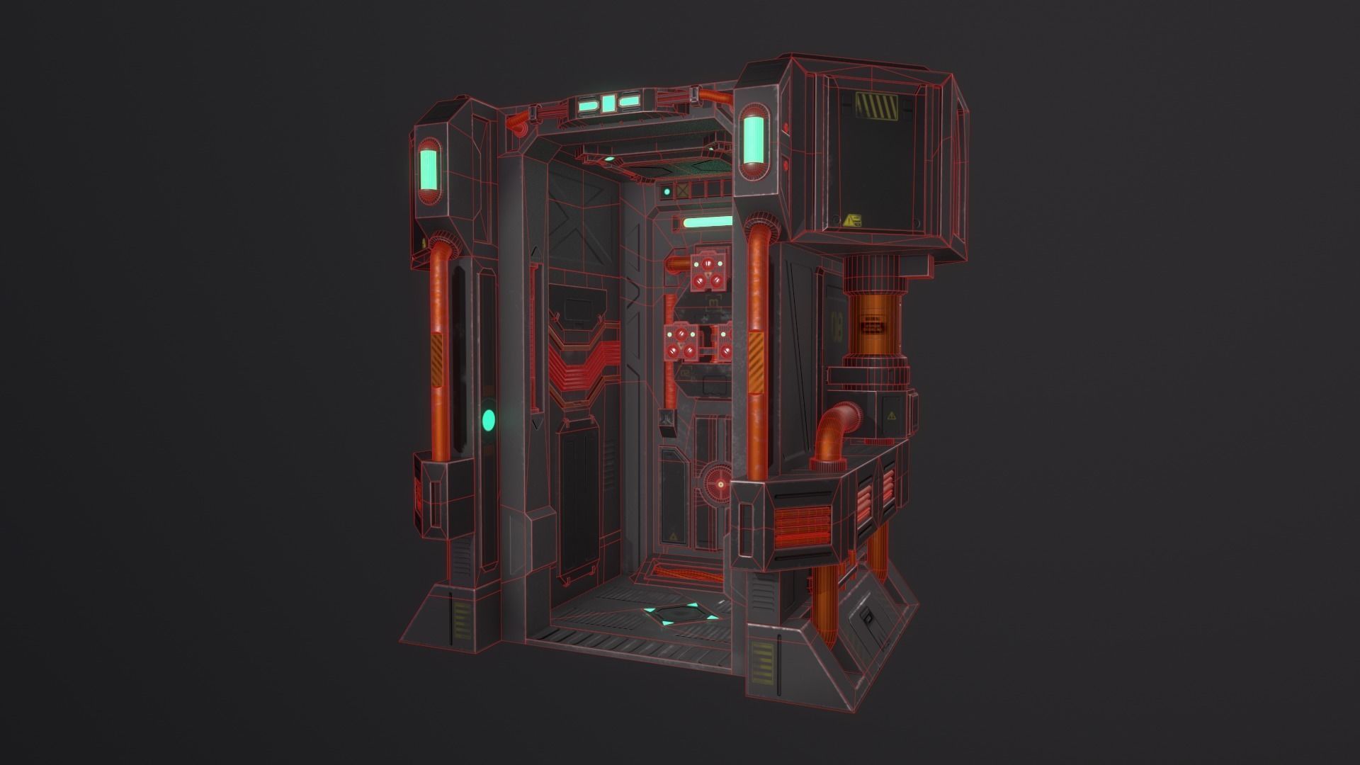 Scifi Chamber Low-poly 3D model_6