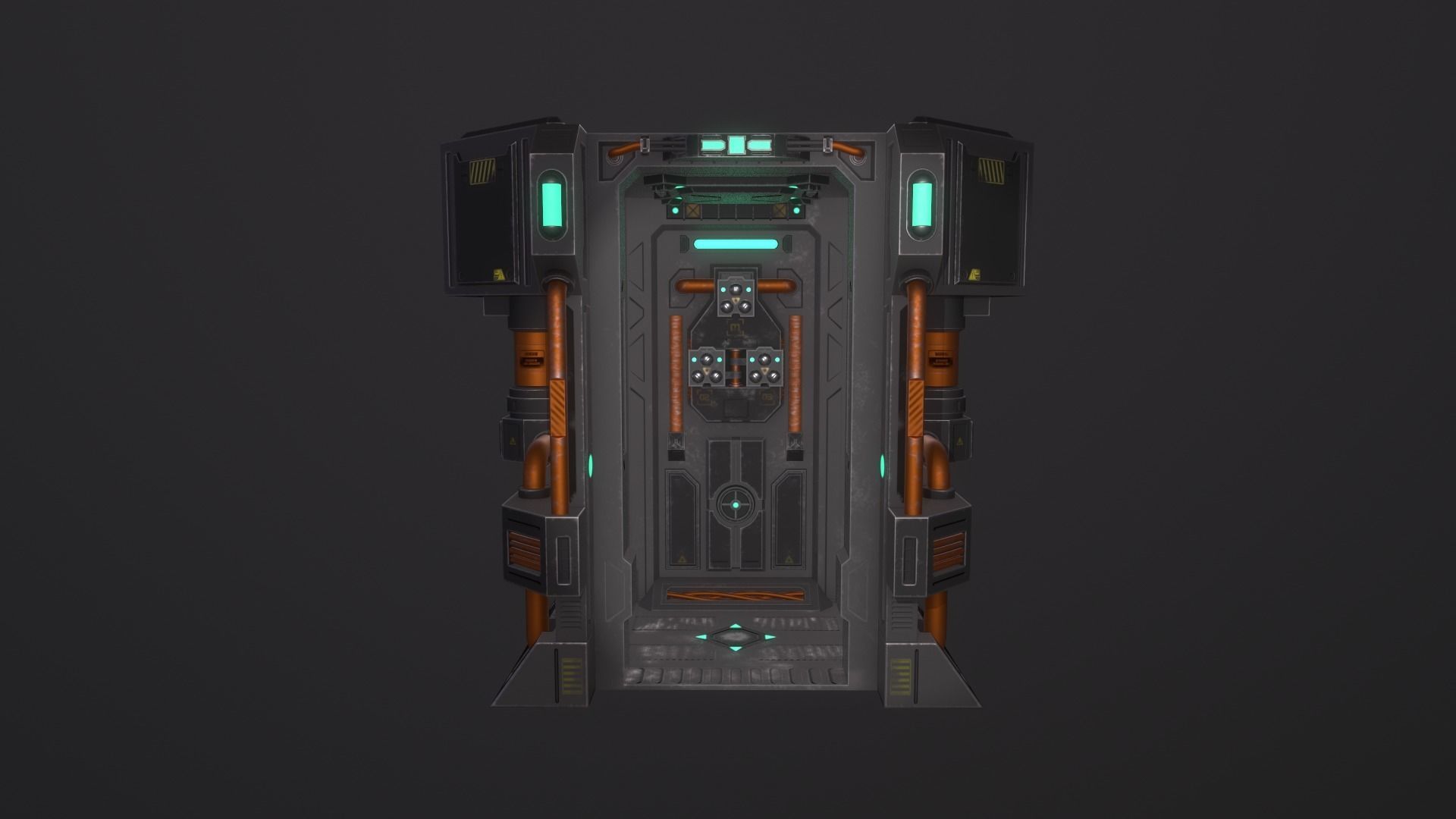 Scifi Chamber Low-poly 3D model_1