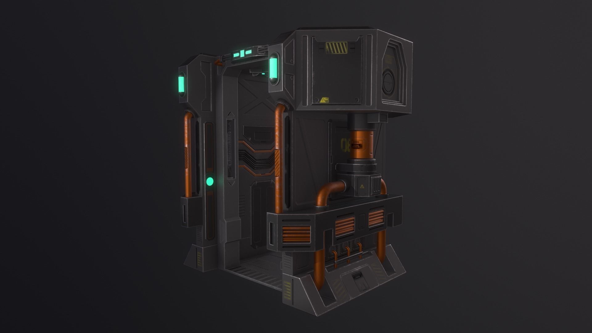 Scifi Chamber Low-poly 3D model_3