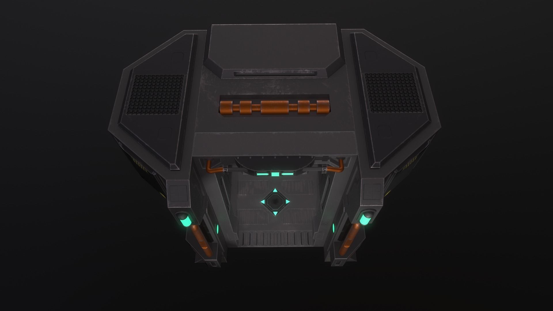 Scifi Chamber Low-poly 3D model_4
