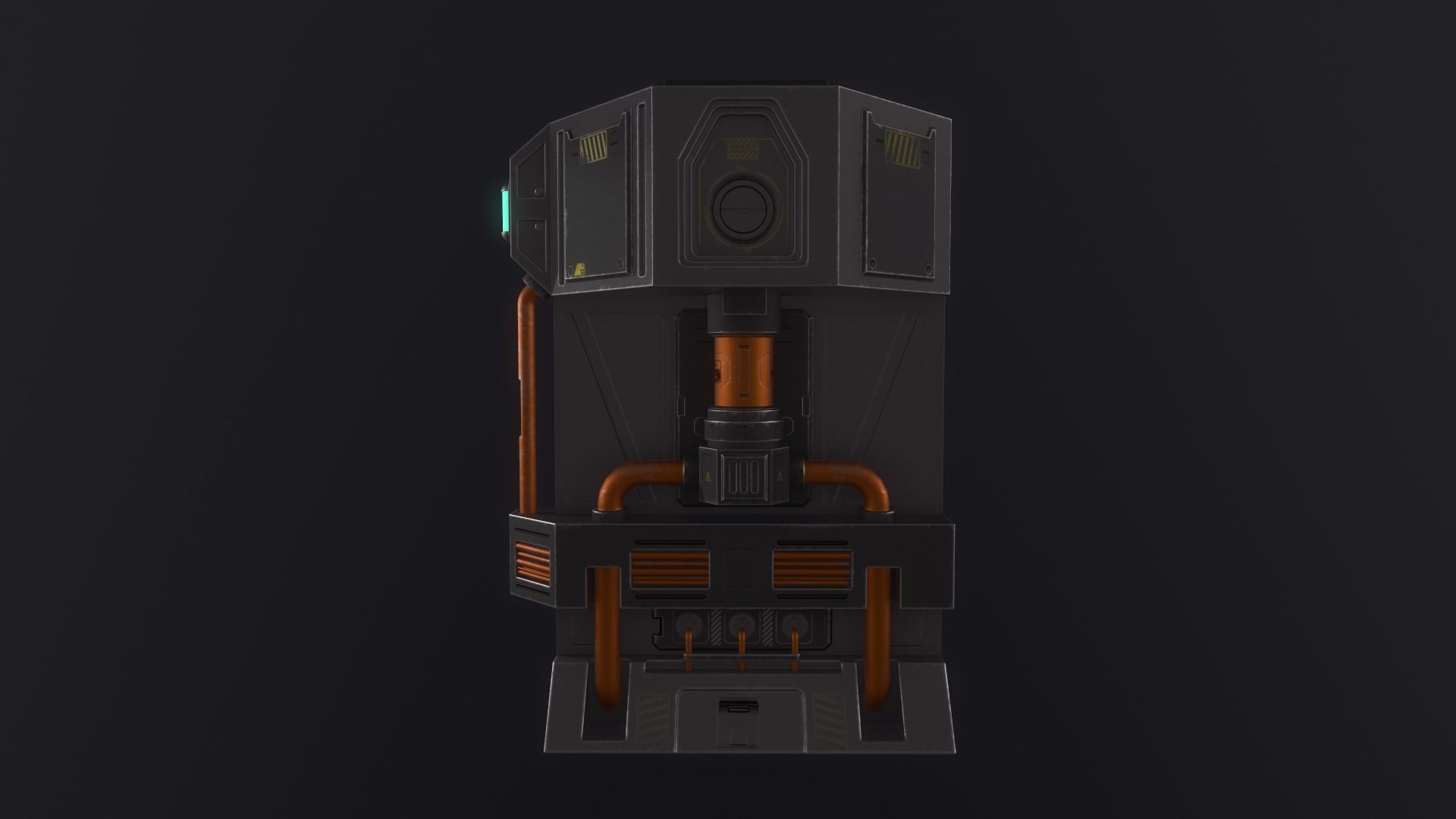 Scifi Chamber Low-poly 3D model_5