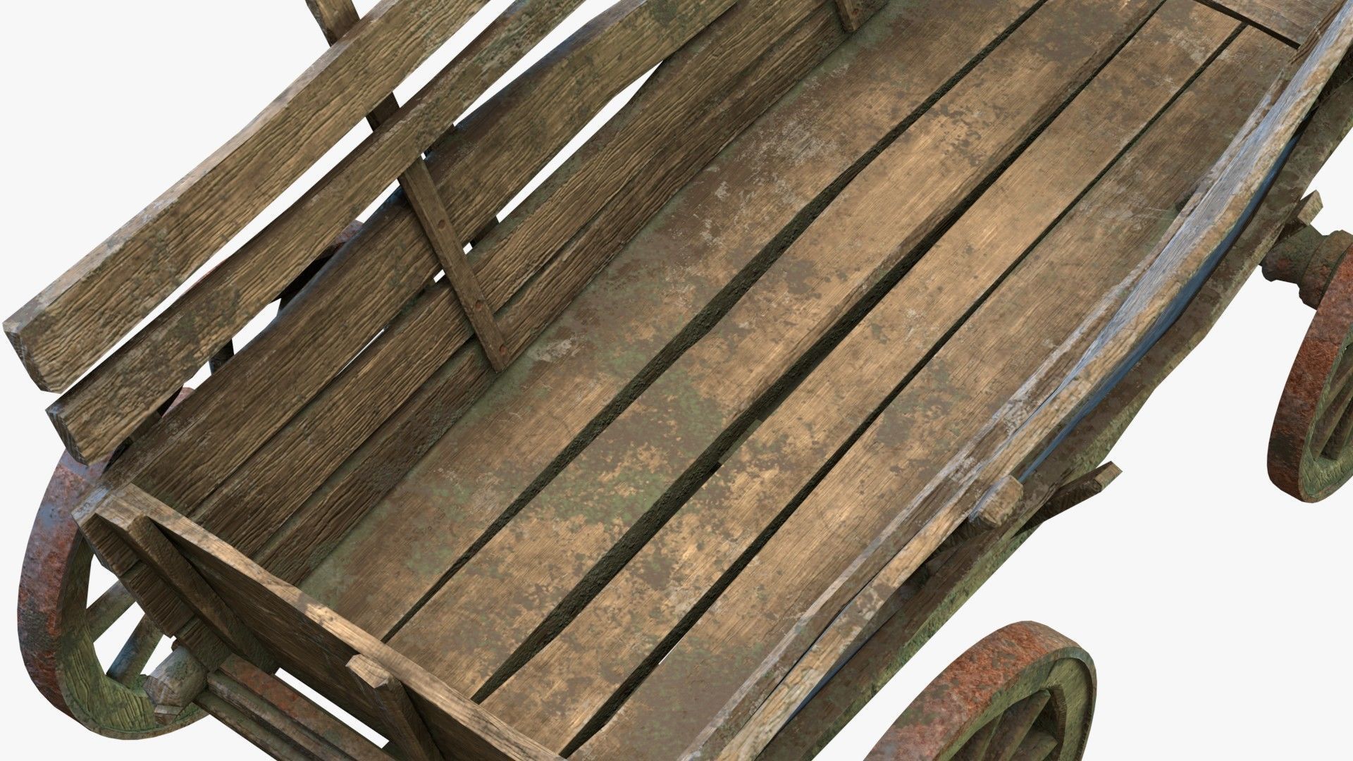 Dray with Horse Rigged Low-poly 3D model_17