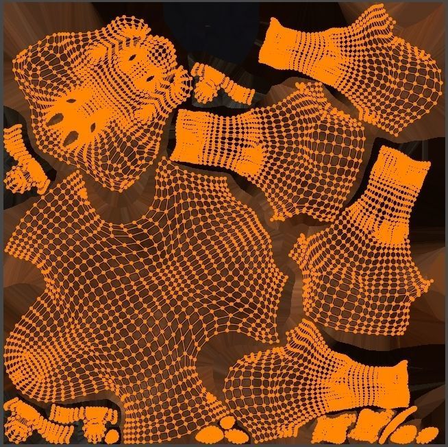 Dray with Horse Rigged Low-poly 3D model_20