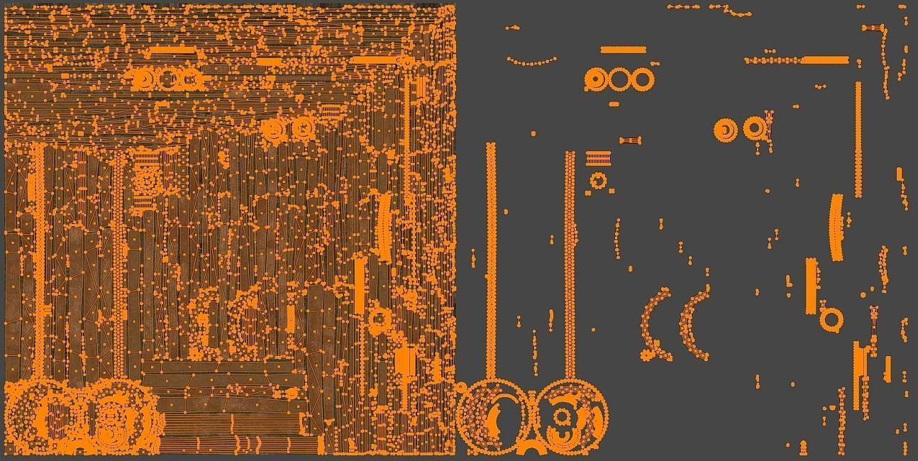 Dray with Horse Rigged Low-poly 3D model_21