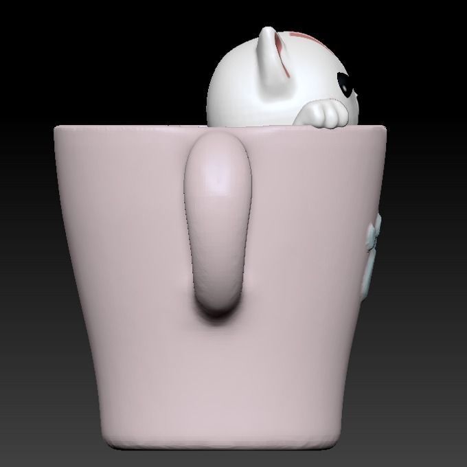 Mini Kitty Planter STL for 3D printing  - planter 3D print model_6