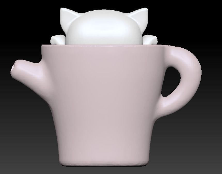 Mini Kitty Planter STL for 3D printing  - planter 3D print model_5