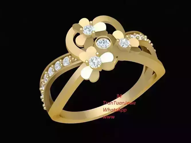 Elegant Floral Cluster Diamond Ring for Women  501