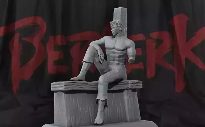 Berserk - Guts in silence - 3d Print Statue