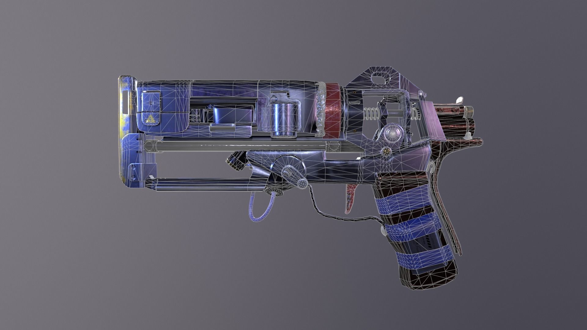 Scrap Pistol Low-poly 3D model_4
