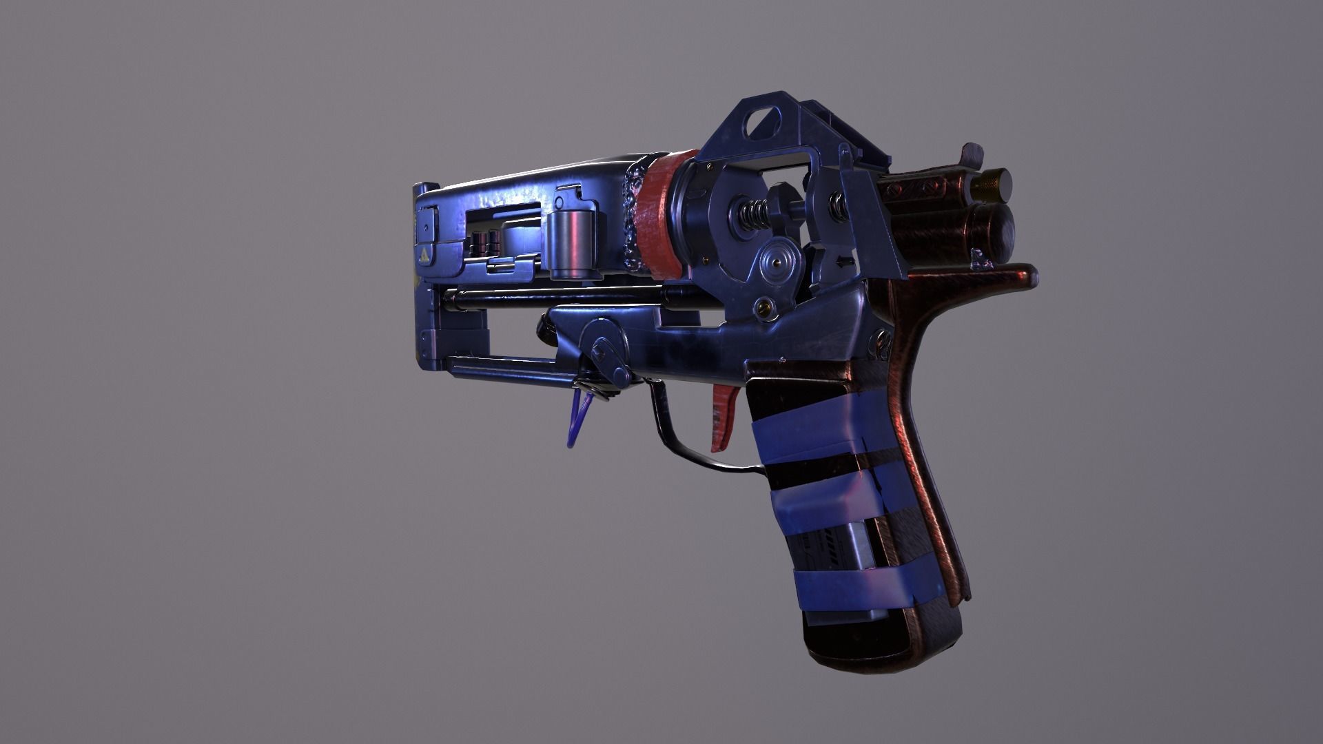 Scrap Pistol Low-poly 3D model_2