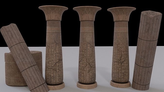 column pharaoh 3d ancient models Low-poly 3D model