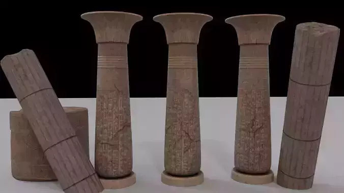 column pharaoh 3d ancient models Low-poly 3D model