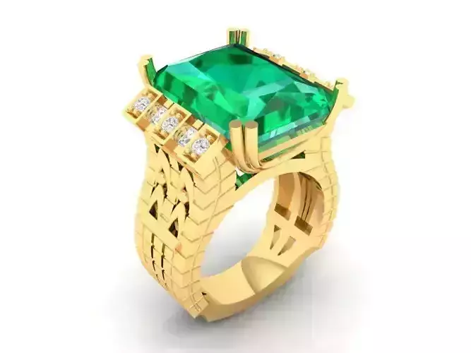 Emerald Cut Gemstone Men Ring 508