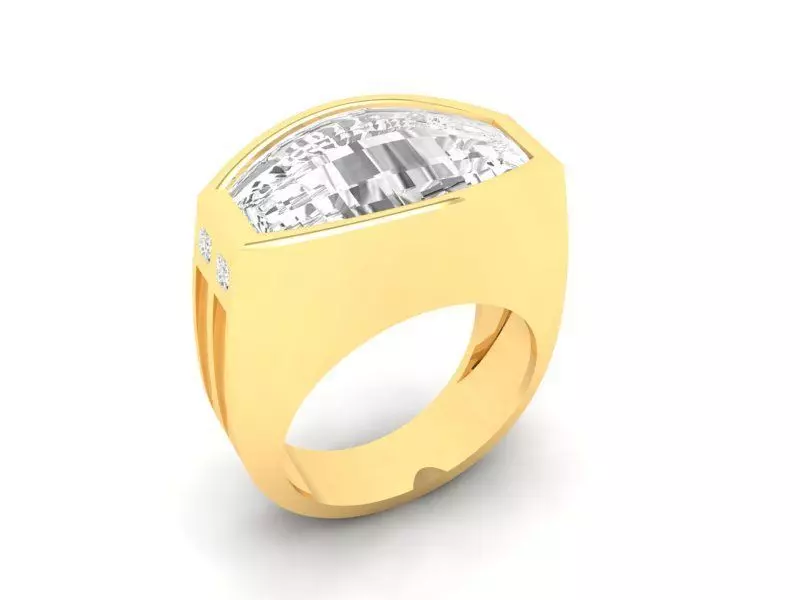 Bold Rectangle Signet Ring for Men Jewelry 510 3D print model