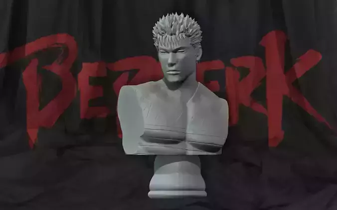 Guts Bust - Berserk - 3d Print Bust