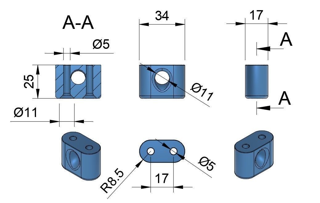 rope eyelet cable wire holder mount fastener  3D print model_5