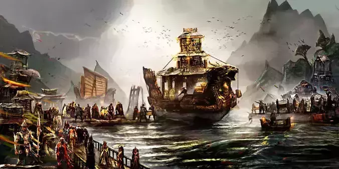 Chinese Treasure Ship with all parts