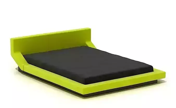 Lime Green Platform Bed 3D model