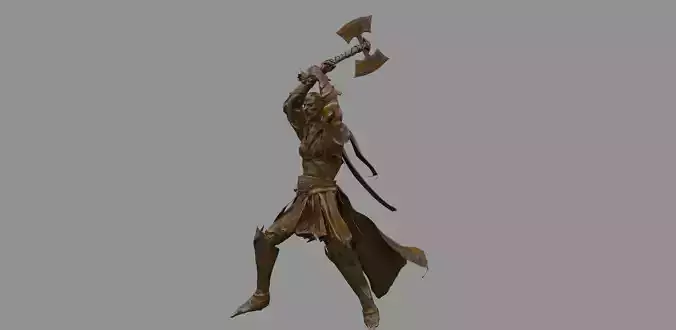 Giant Axe man statue 3D model