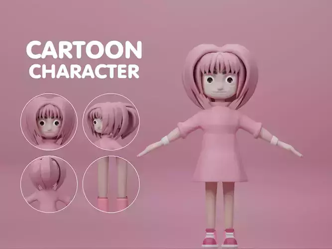 female cartoon characters base mesh