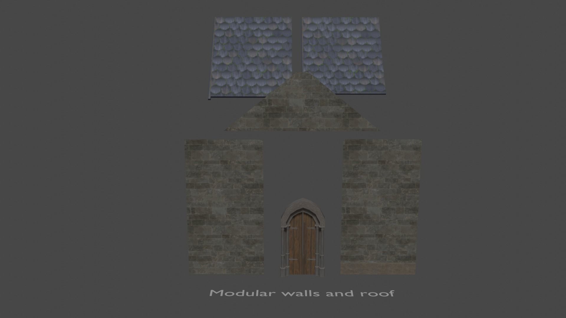 Sighiskor Village - Church Modular Props Low-poly 3D model_3