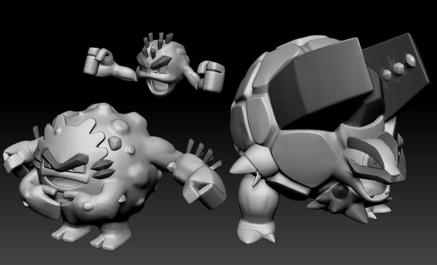 Pokemon Alolan Geodude Graveler Golem 3D print model_2