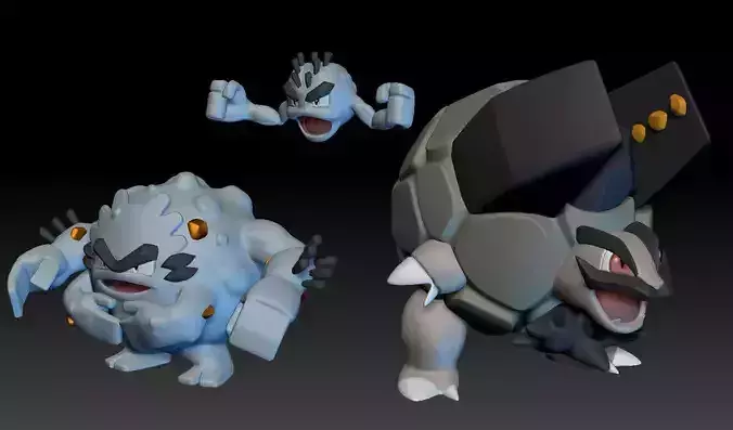 Pokemon Alolan Geodude Graveler Golem