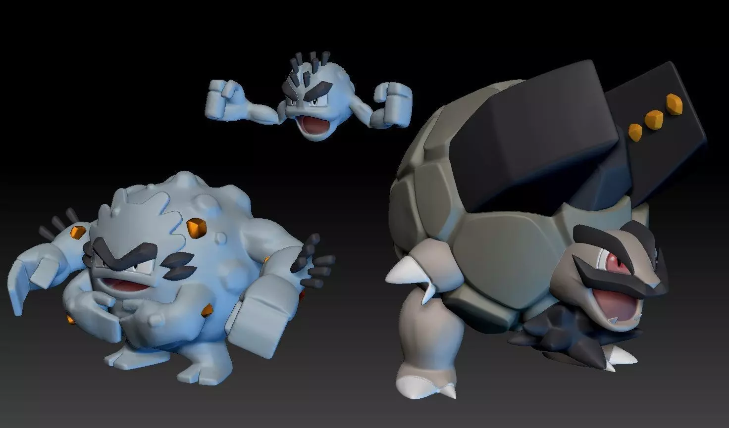 Pokemon Alolan Geodude Graveler Golem 3D print model_0