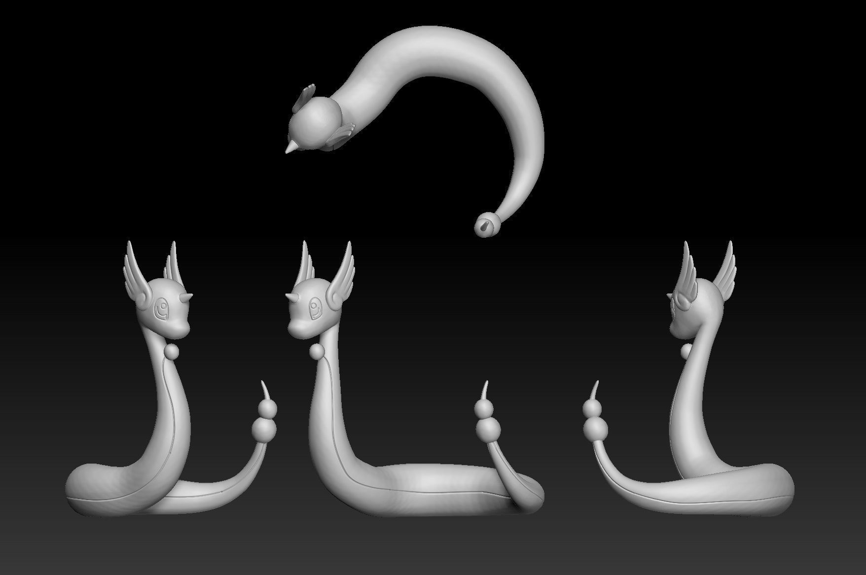 Pokemon Dratini Dragonair Dragonite 3D print model_2