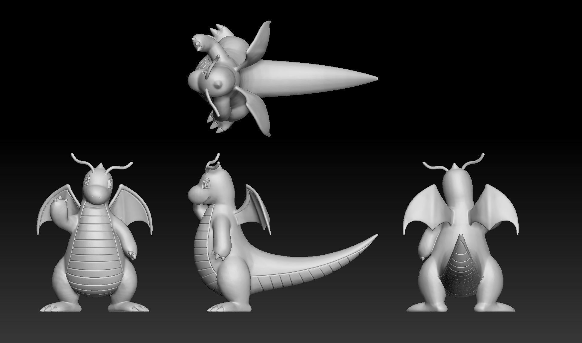 Pokemon Dratini Dragonair Dragonite 3D print model_3