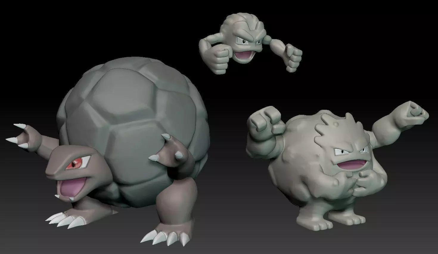 Pokemon Geodude Graveler Golem 3D print model_0