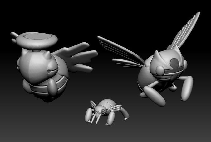 Pokemon Nincada Ninjask Shedinja 3D print model