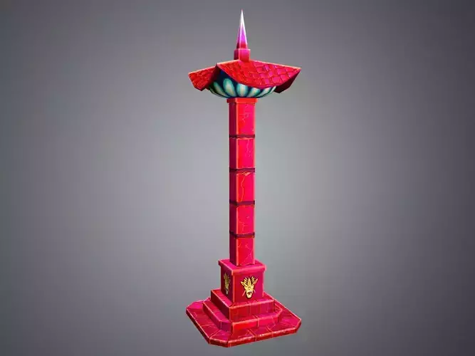 Low Poly Stylize Pillar Red