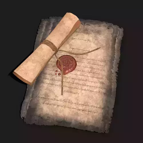 Medieval Elegant Papers Low-poly 3D model