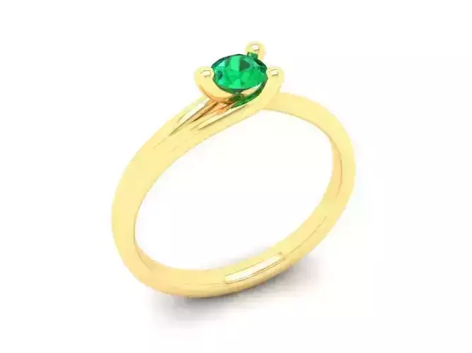 Minimalist Gold Ring with Round Gemstone 525