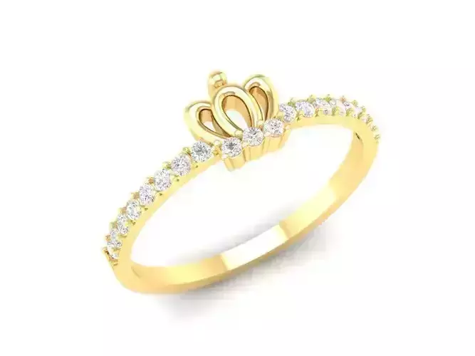 Elegant Diamond Crown Ring for Women 529