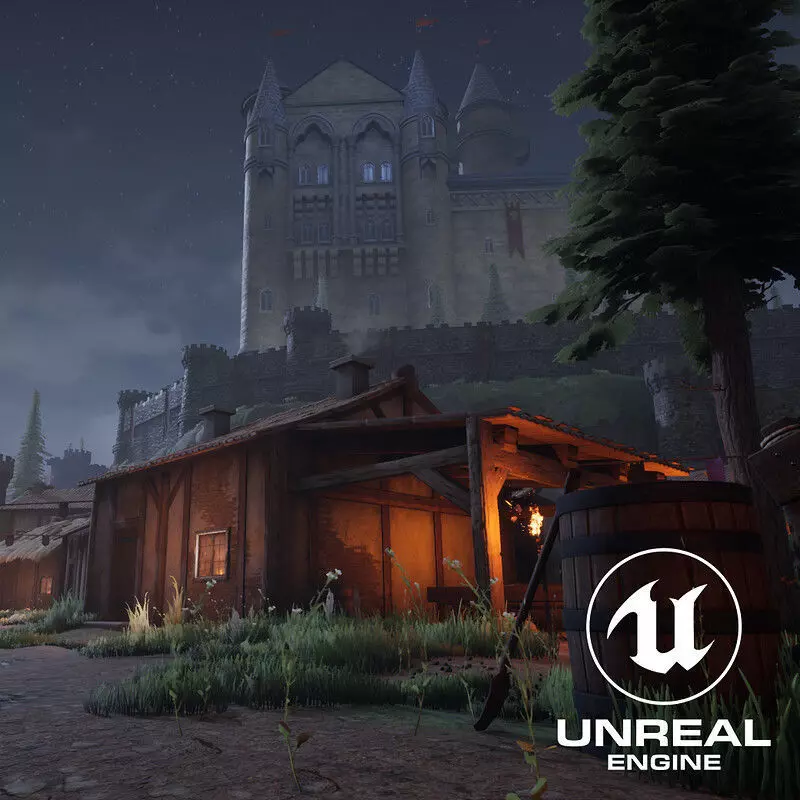 Sighiskor Village - Full Set Low-poly 3D model_0